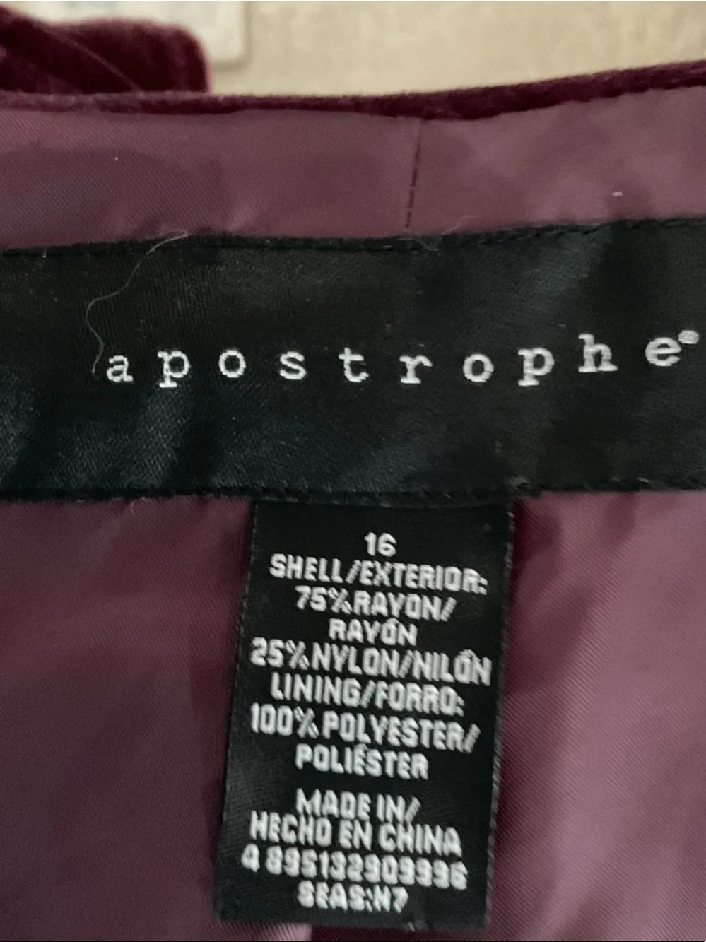 Apostrophe Velvet Blazer Jacket - Burgundy - Picture 2 of 5